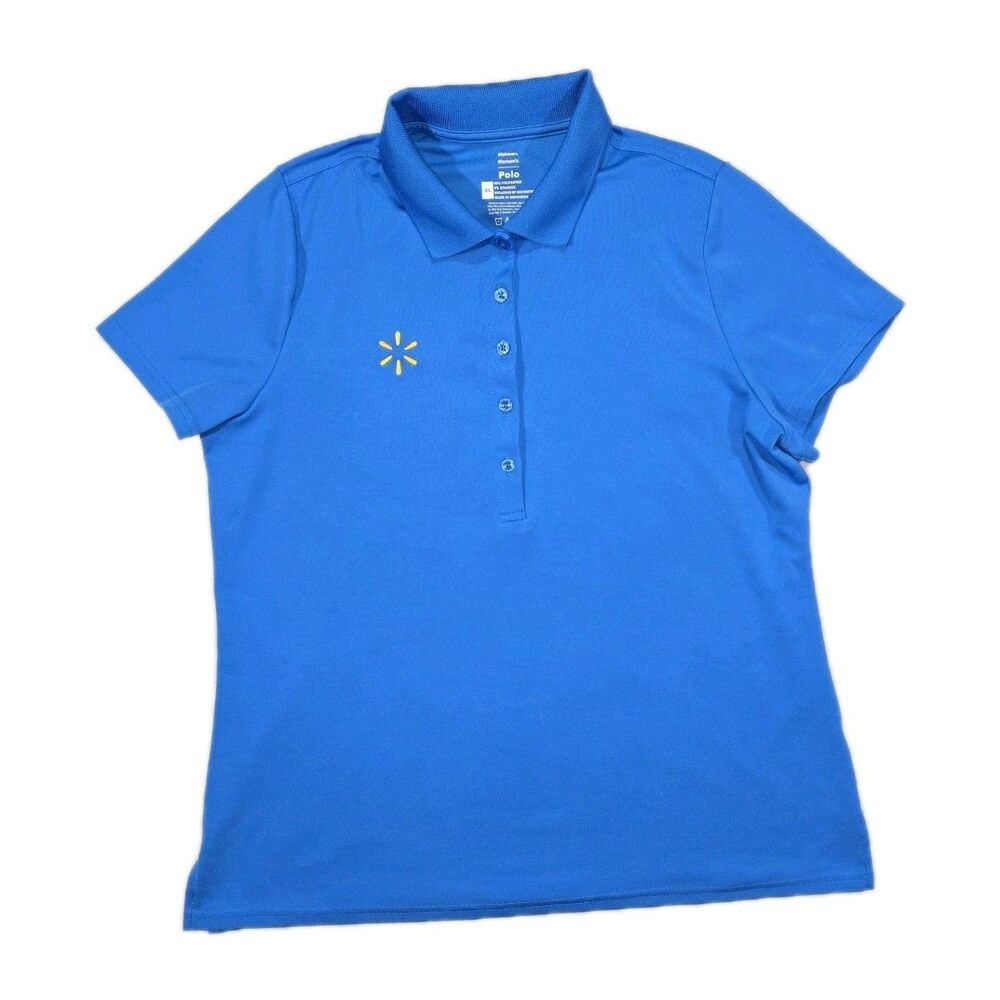 Womens Walmart  Employee Uniform Polo Shirt XL Blue